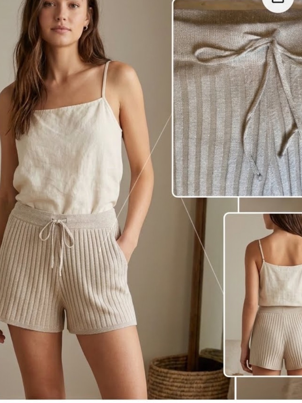 Chaser Ribbed knit shorts Small with sparkled threads running through them.